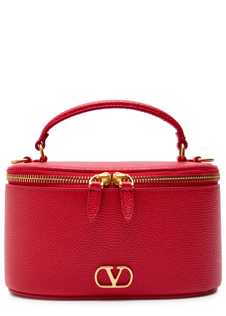 Valentino Garavani Vlogo Grained Leather Vanity Case bag - Red - One Size