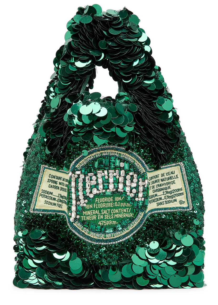 Anya Hindmarch Perrier Mini Embellished Satin Tote bag - Green - One Size