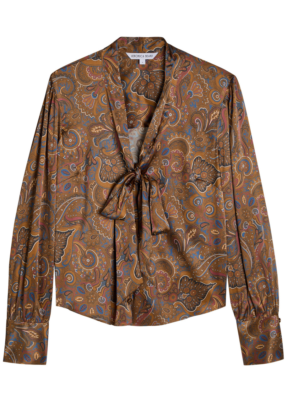 Veronica Beard Francine Printed Silk-blend Blouse - Brown - 6 (UK10 / S)