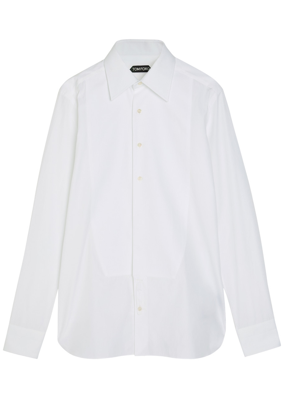 Tom Ford Piqué Cotton-poplin Shirt - White - 41 (C16 / L)