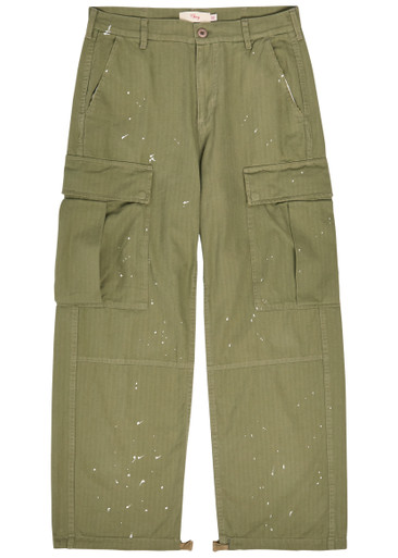 CHERRY LOS ANGELES Paint-effect wide-leg cargo trousers | Harvey