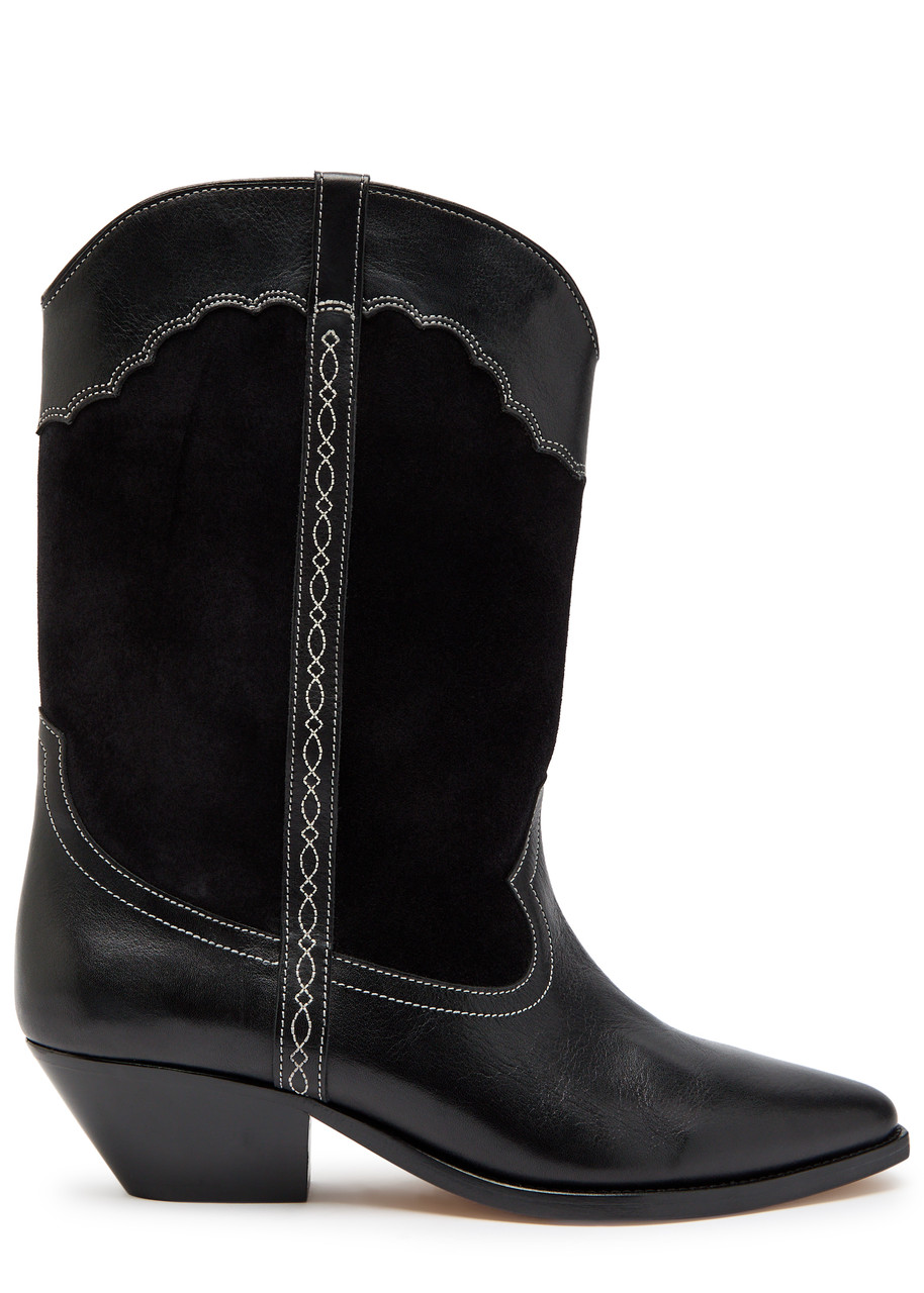 Isabel Marant Duerto Western Panelled Leather Mid-calf Boots - Black - 41 (IT41/ UK8)