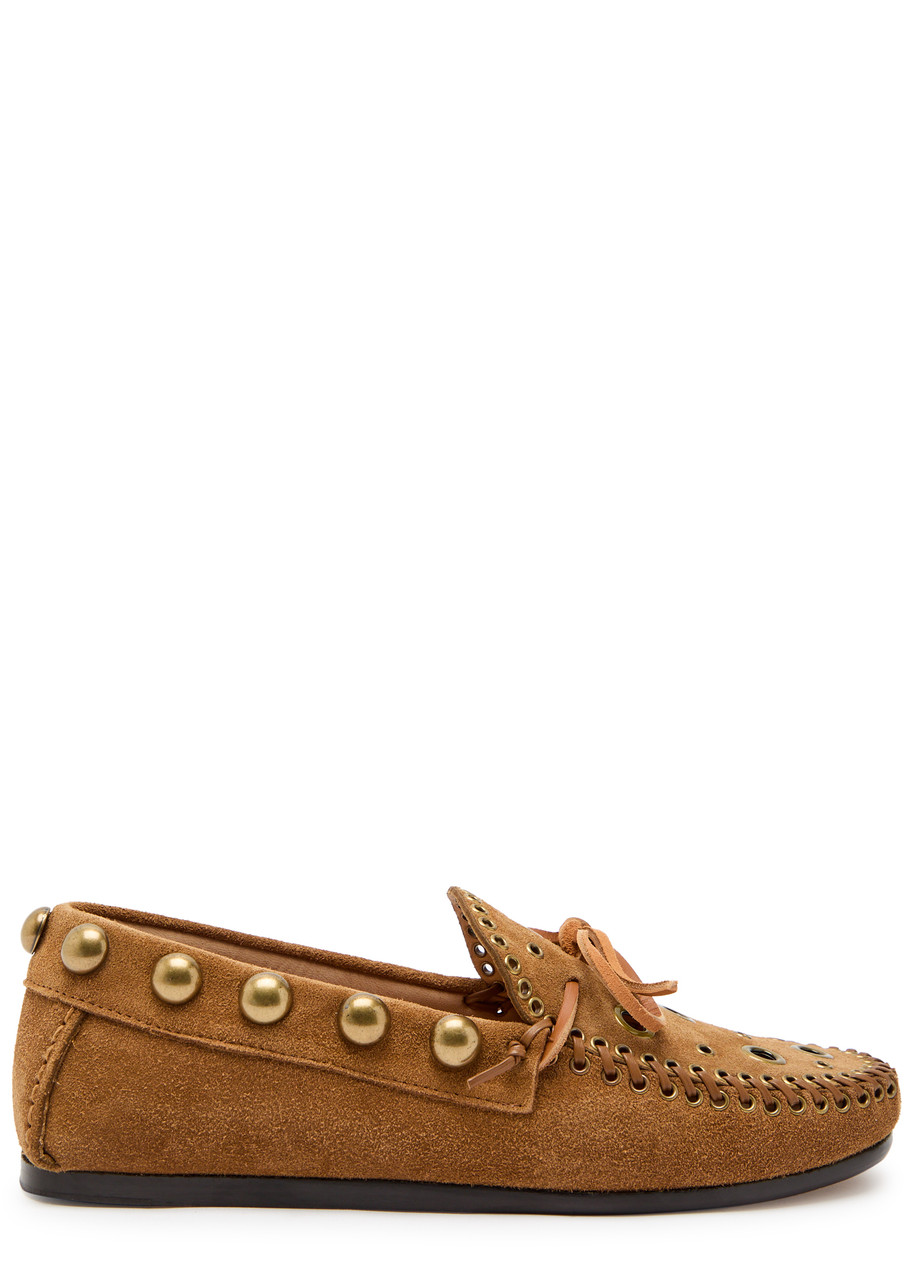 Isabel Marant Fitza Studded Suede Loafers - Tan - 36 (IT36/ UK3)