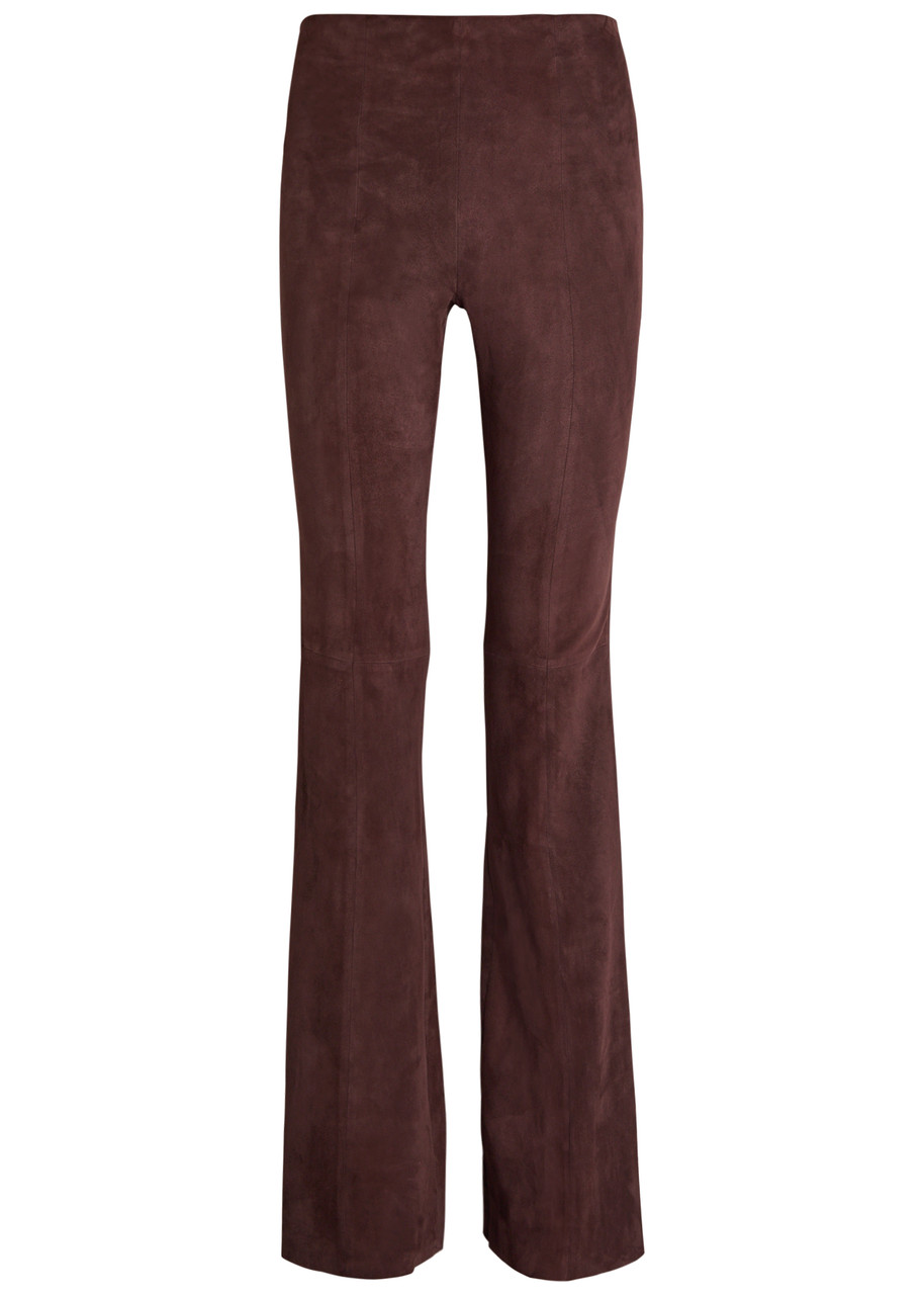 Stouls Gege Flared-leg Suede Leggings - Black - M (UK12 / M)