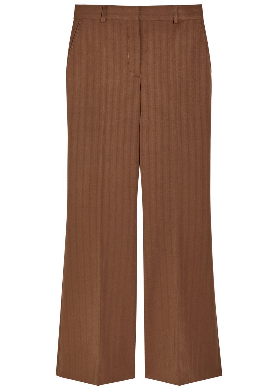 Stella Mccartney Bootcut Wool Trousers In Brown