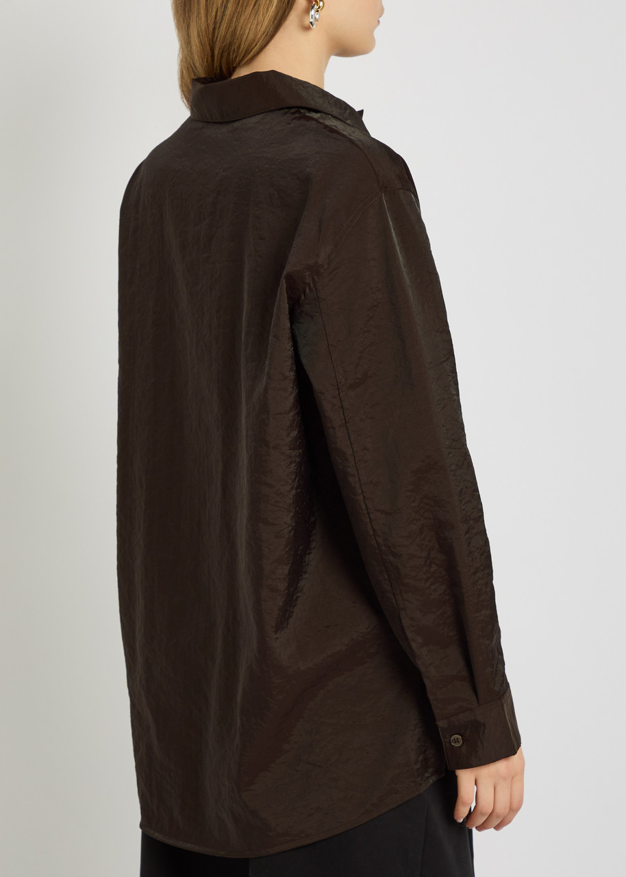  Studio Nicholson Pinole Nylon And Wool-blend Shirt - Brown - 12 (uk12 / M) 
