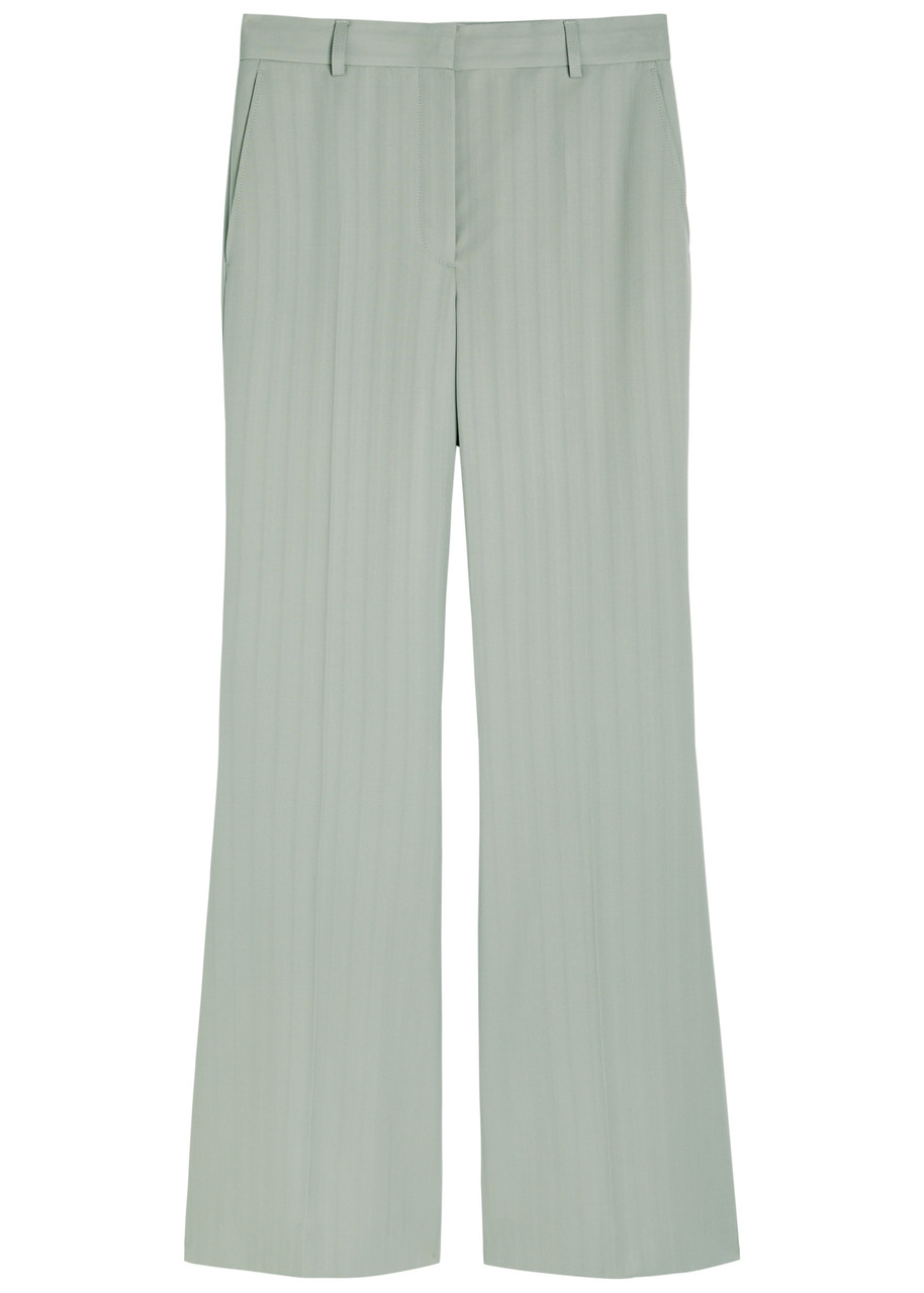 Stella Mccartney Bootcut Wool Trousers In Green