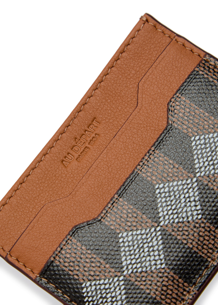  Au Depart Patterned Leather Card Holder - Brown - One Size 