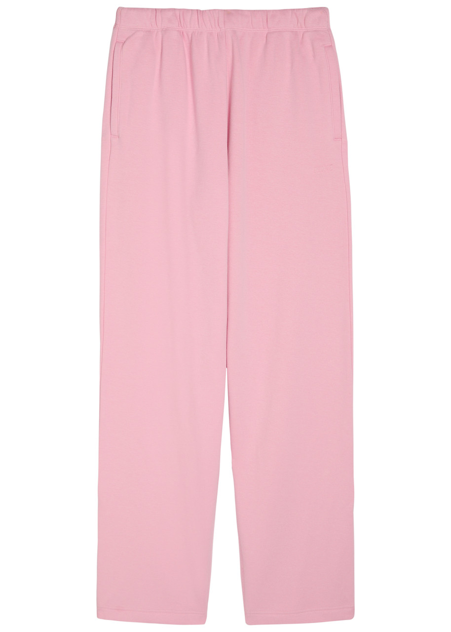 Skims Straight-leg Cotton-blend Sweatpants In Pink