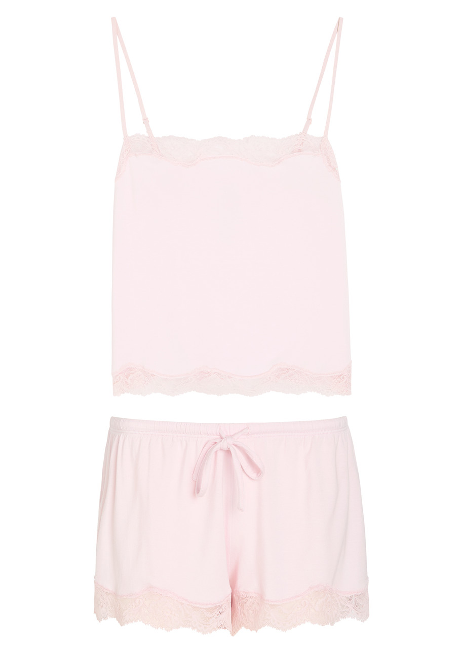 Skims Lace-trim Stretch-modal Pyjama set - Multicoloured - XL (UK20)