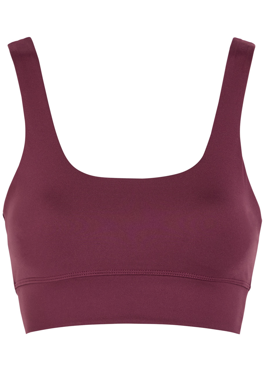 Varley Freesoft Cori Stretch-jersey Sports bra top - Burgundy - M (UK12 / M)
