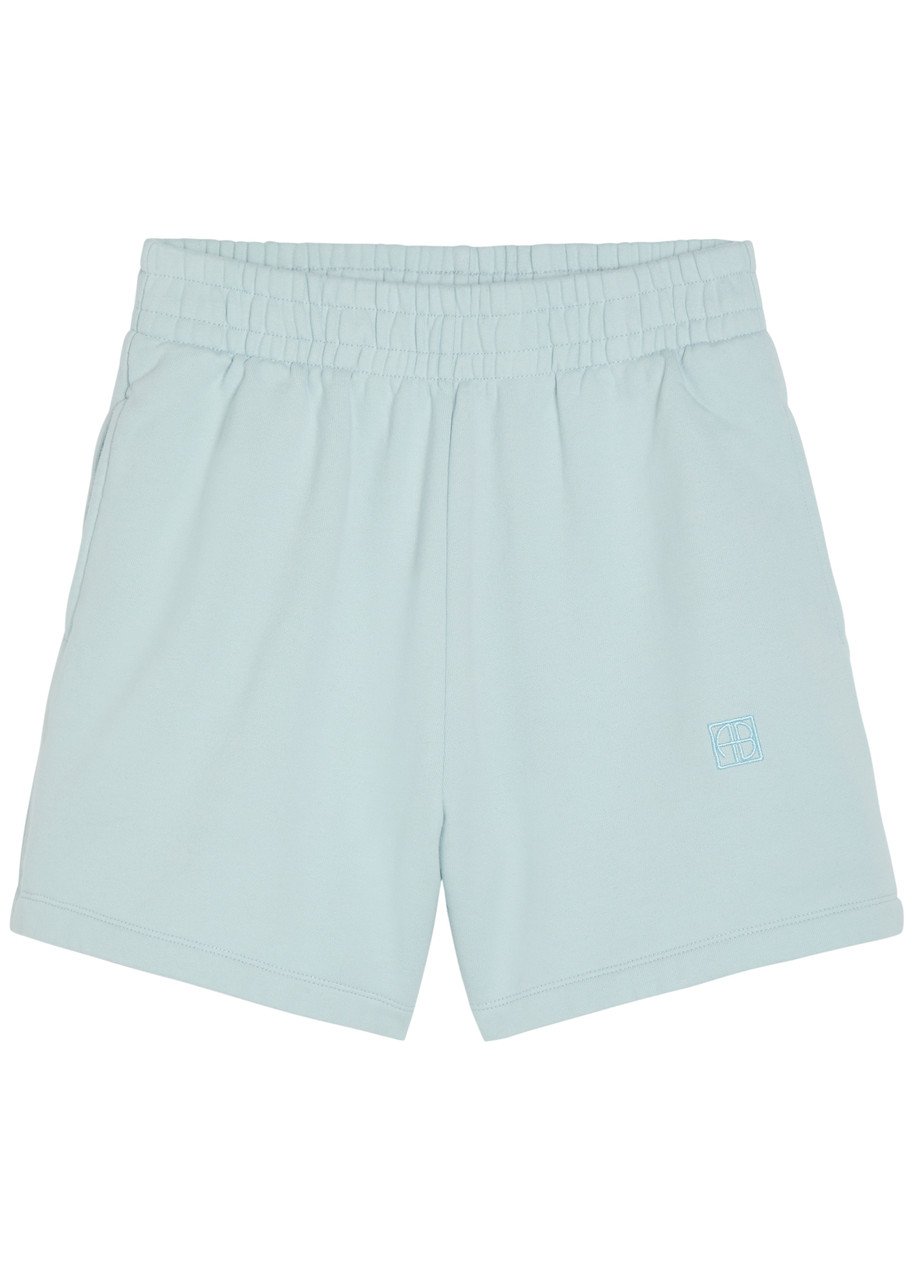 Anine Bing Kam Logo-embroidered Cotton Shorts - Light Blue - L (UK14 / L)