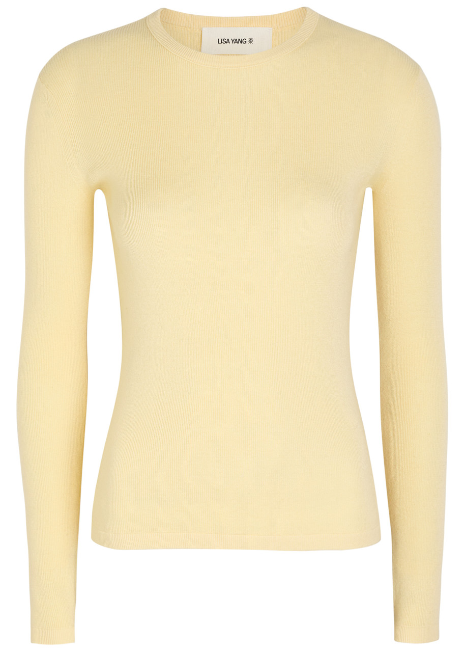 Lisa Yang Vivian Long Sleeve Cotton and Cashmere-blend top - Yellow - 2 (UK 12-14 / M-L)