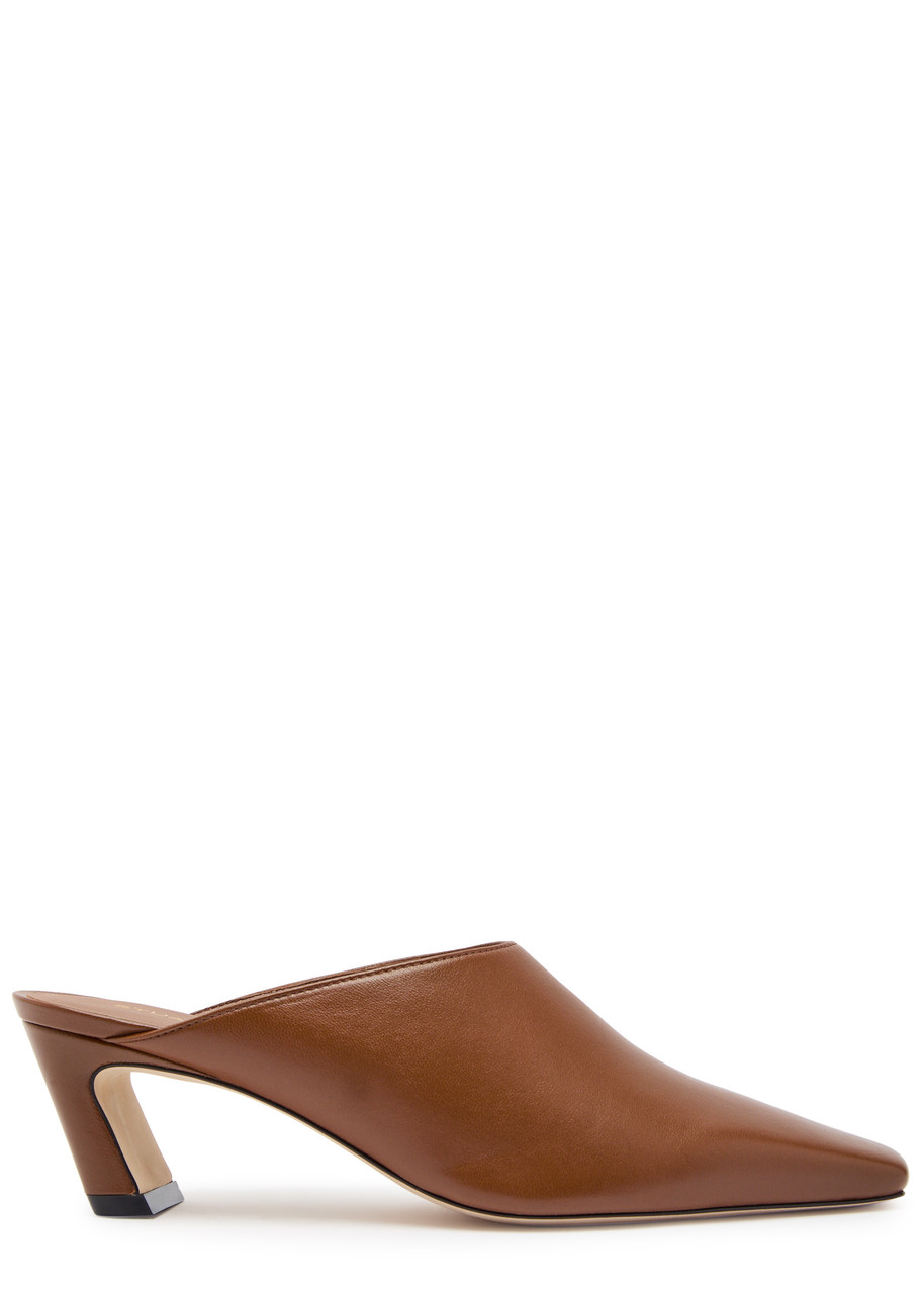 Stuart Weitzman Stassi 50 Leather Mules - Brown - 41 (IT41/ UK8)