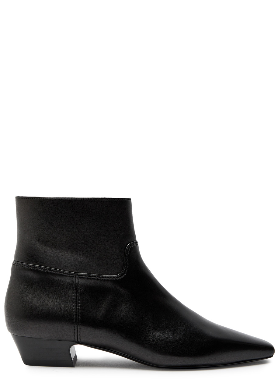 Stuart Weitzman Stassi 20 Leather Ankle Boots - Black - 37 (IT37/ UK4)