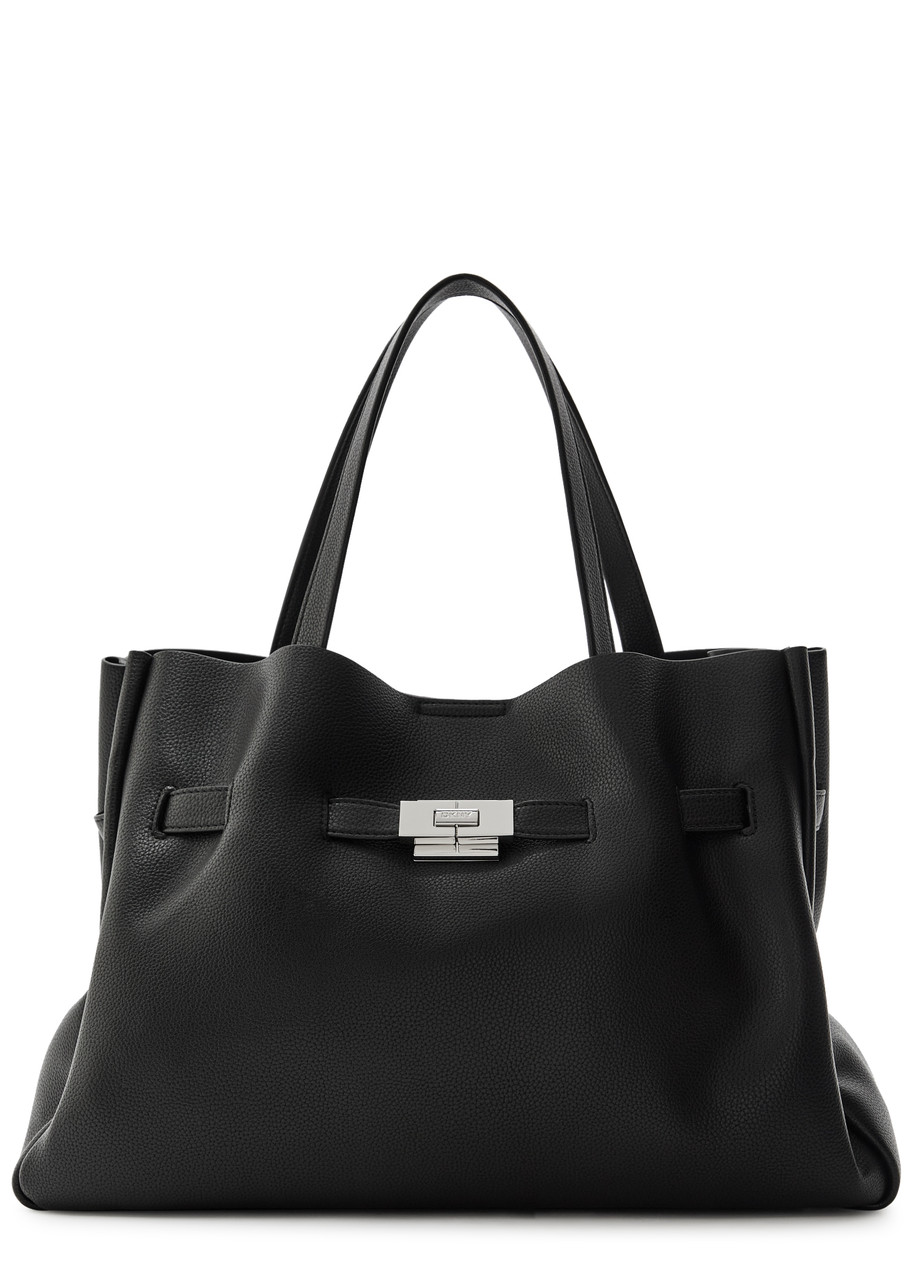 Dkny Bryar Large Satchel Grained Leather Tote bag - Black - One Size