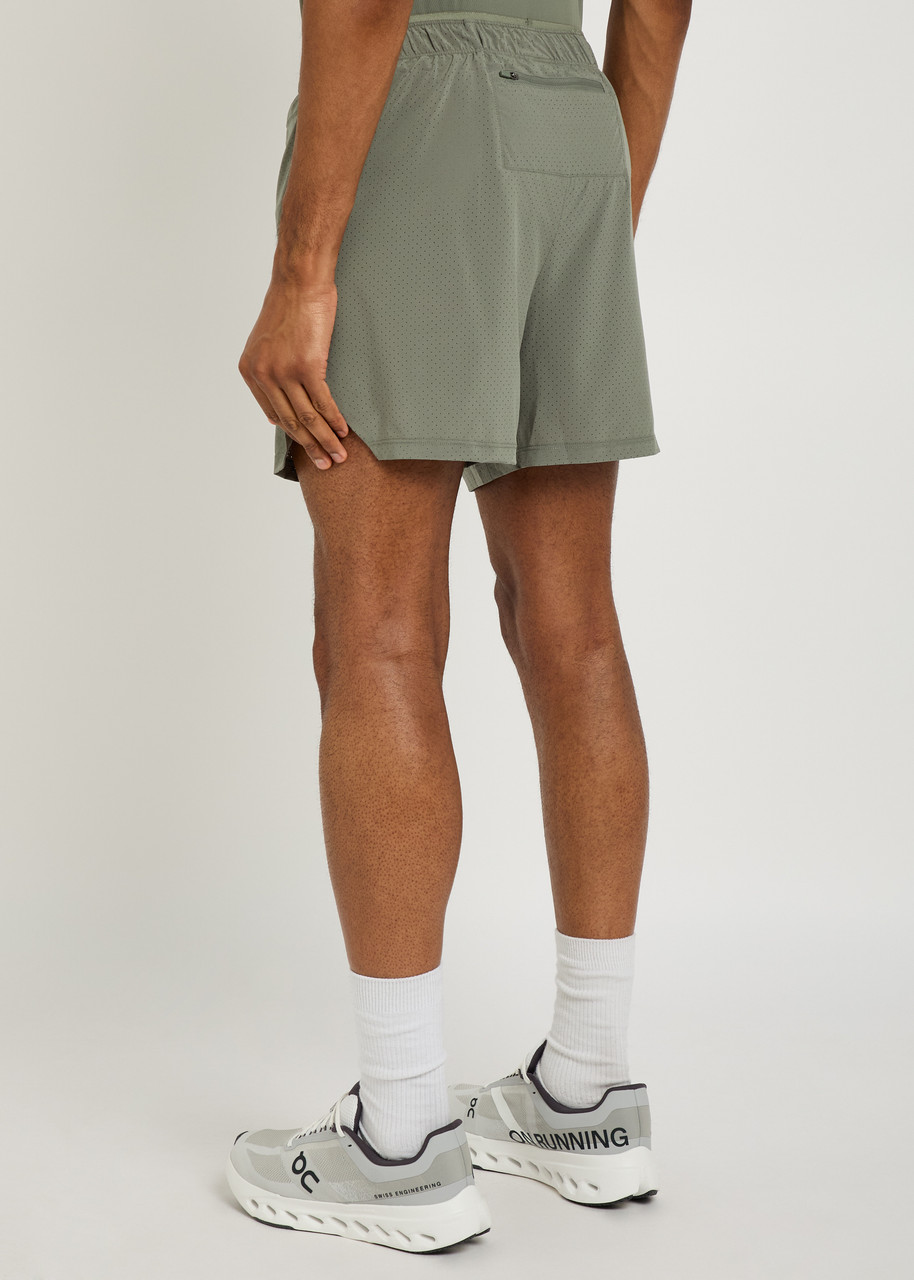  Condition Aero Perforated Stretch-jersey Shorts - Green - M 