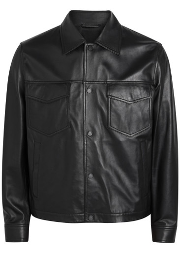 ジャケット・アウター archive EMPOLIO ARMANI Leather Jacket EMPORIO ARMANI Boxy leather jacket | Harvey Nichols