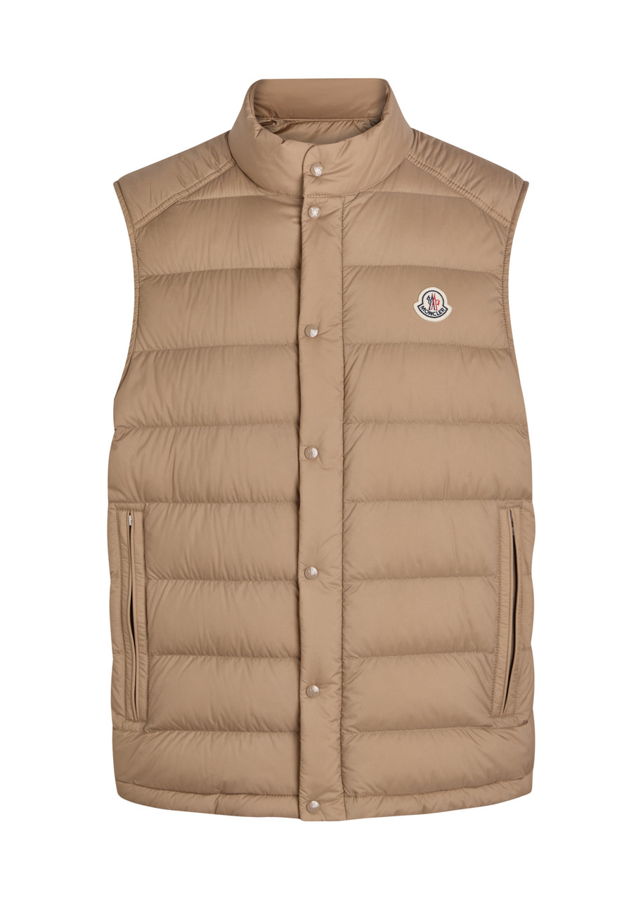 Moncler Barthe Quilted Shell Gilet In Brown