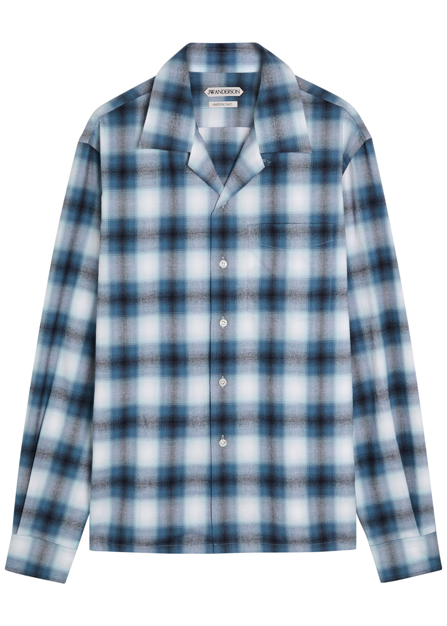 JW Anderson Checked Cotton Shirt - Blue - M