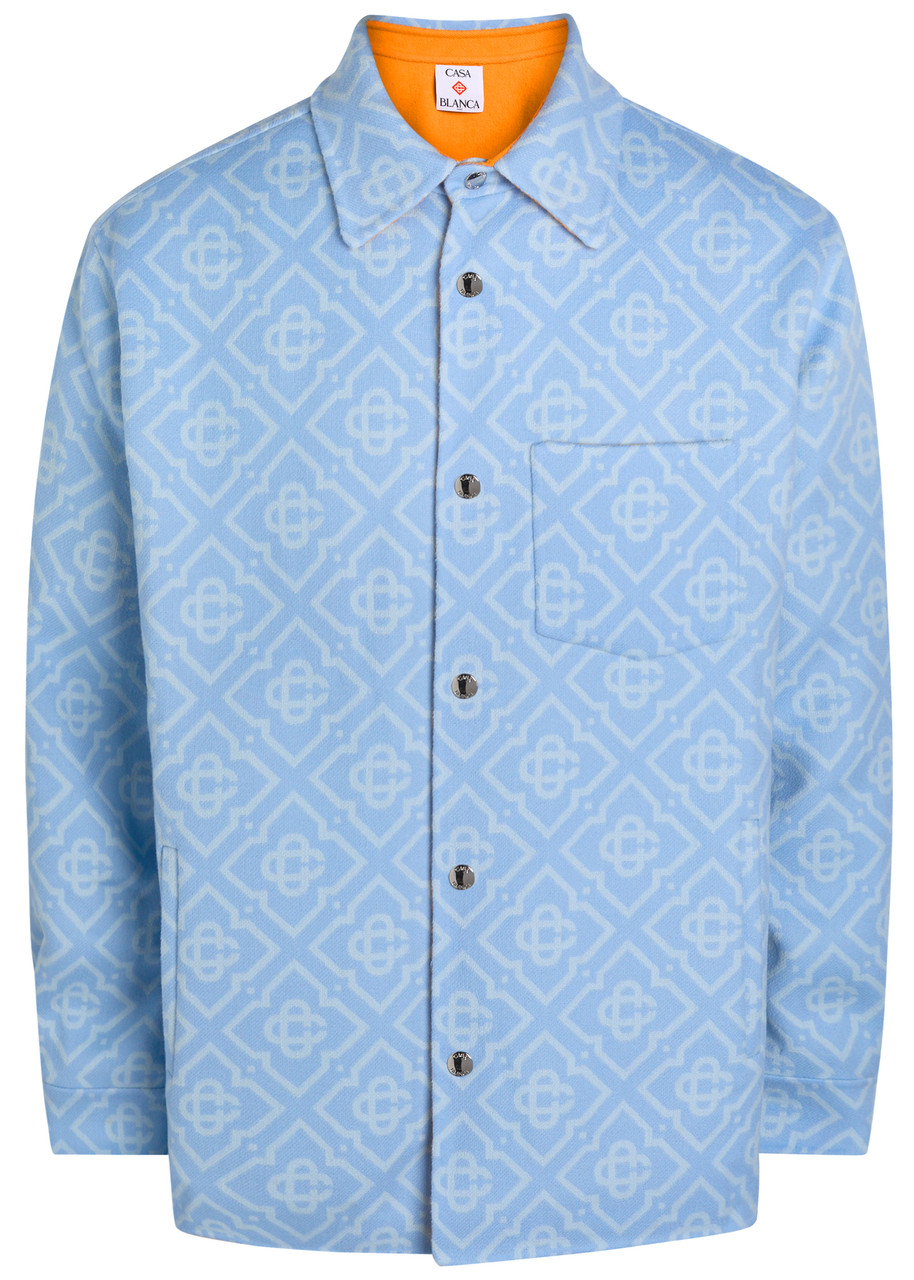 Casablanca Logo-monogrammed Wool Overshirt - Blue - XL