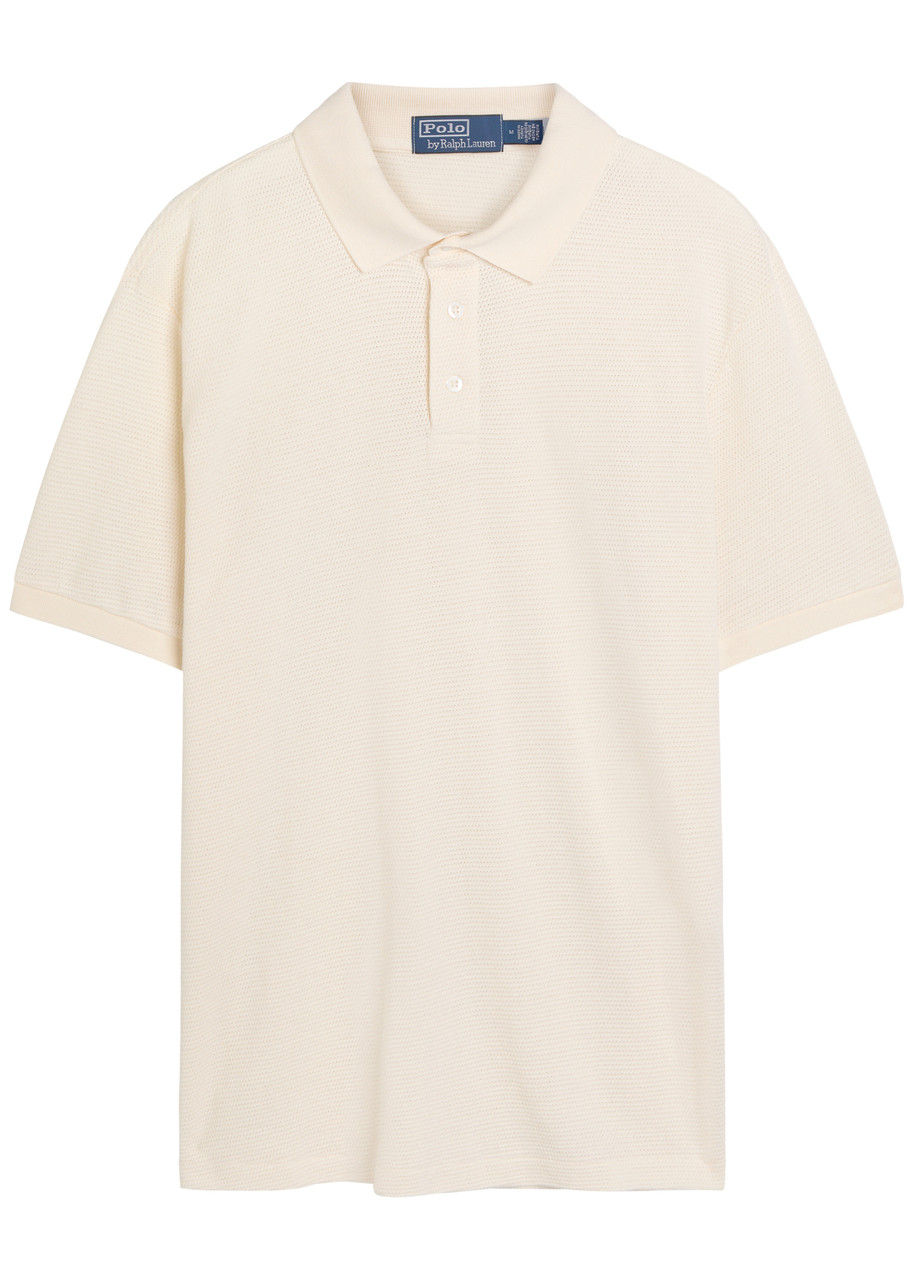 Polo Ralph Lauren Piqué-knit Cotton-blend Polo Shirt - Cream - S