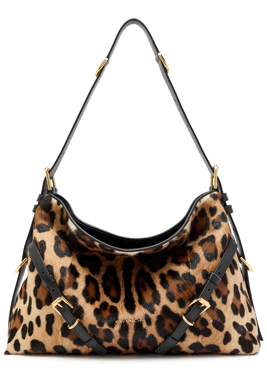 Givenchy Voyou Medium Leopard Goat-hair Shoulder bag - One Size
