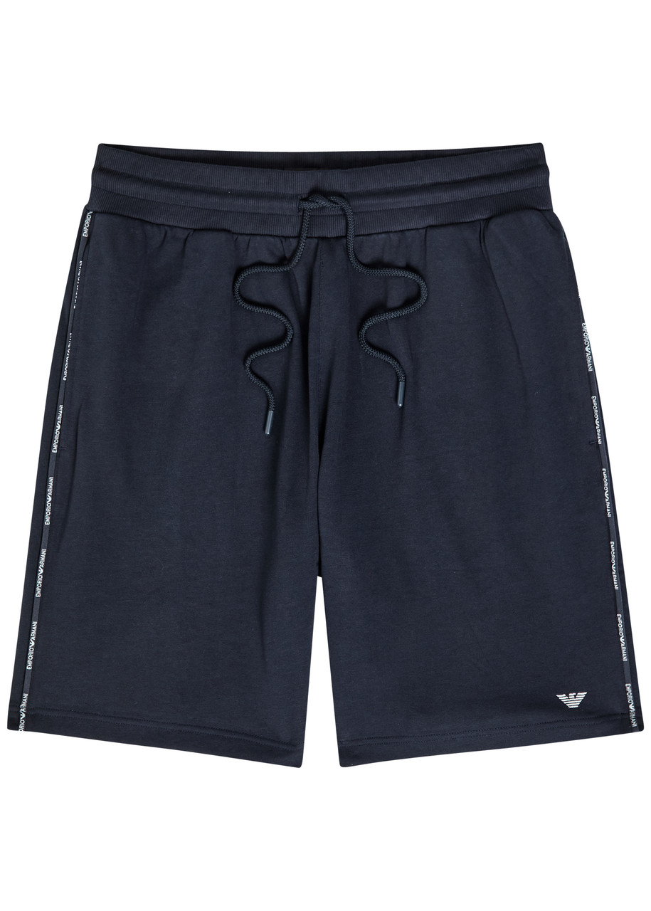 Emporio Armani Logo Cotton-blend Shorts - Navy - L