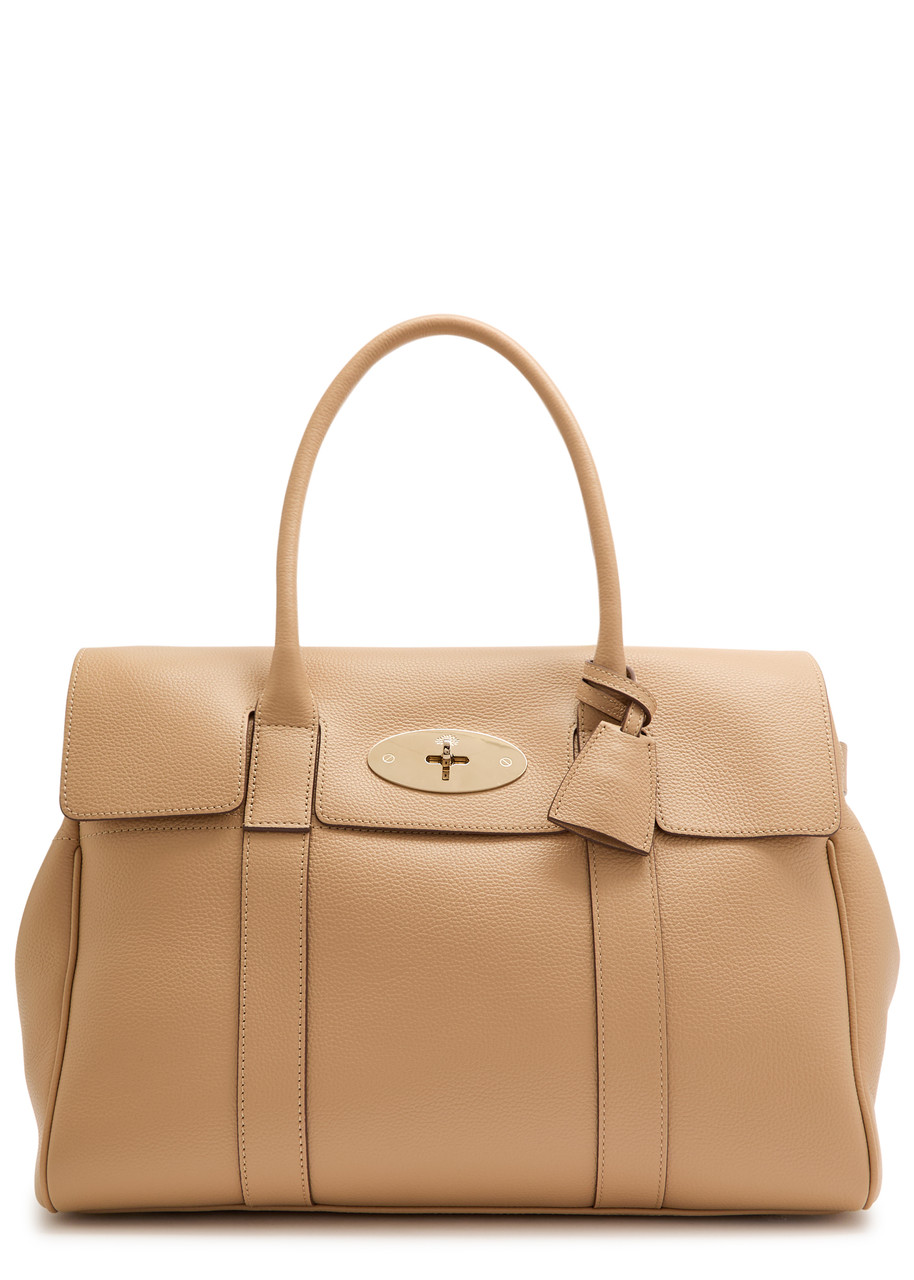 Mulberry Bayswater Small Grained Leather Shoulder Bag In Sand