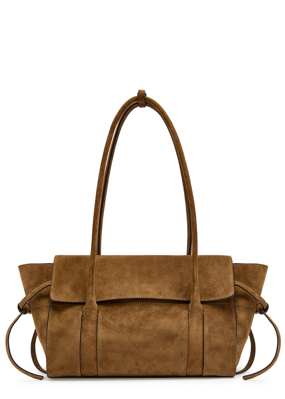 Mulberry Small Soft Bayswater Suede Shoulder Bag In Sand