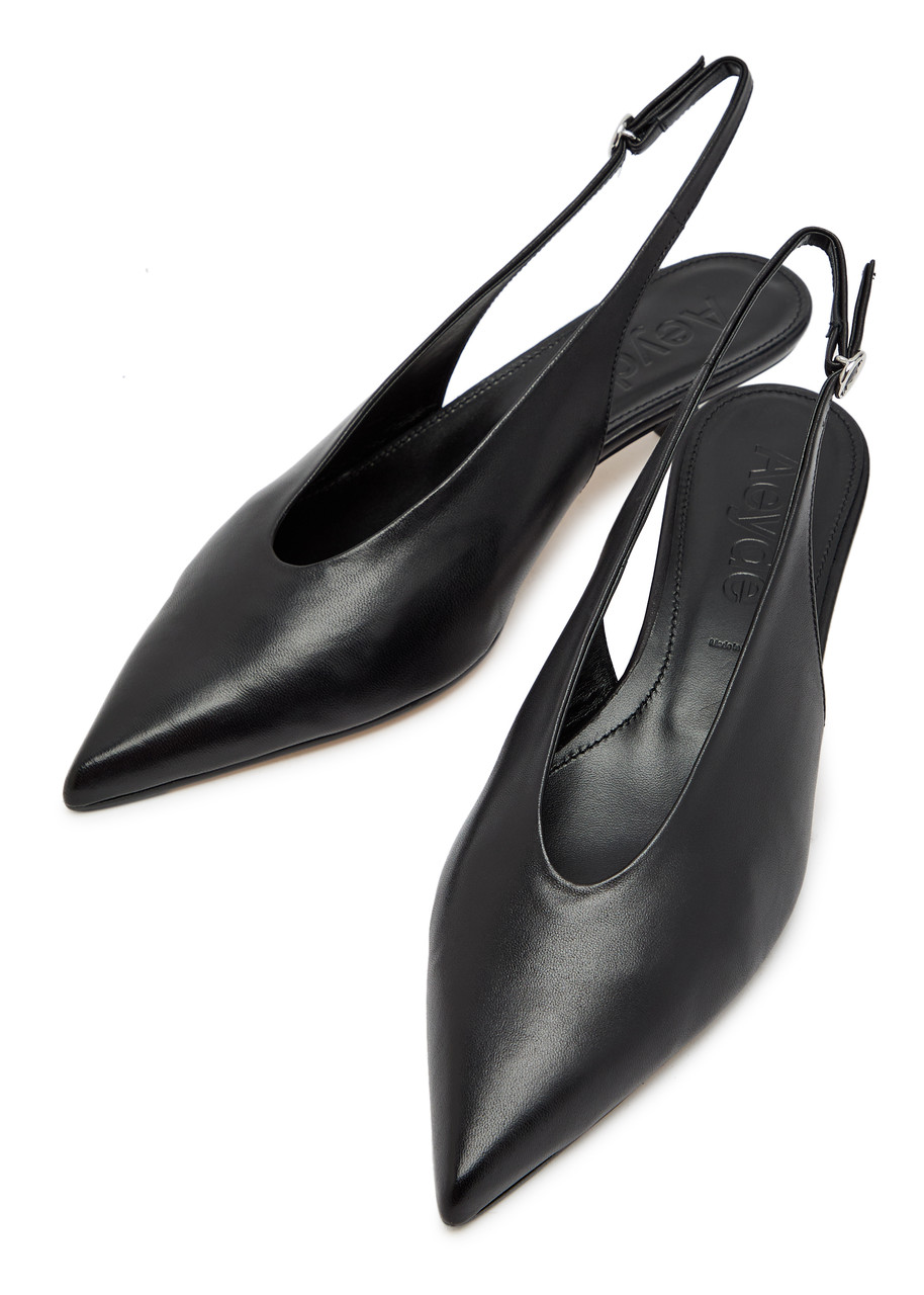  Aeyde  35 Leather Slingback Pumps - Black 