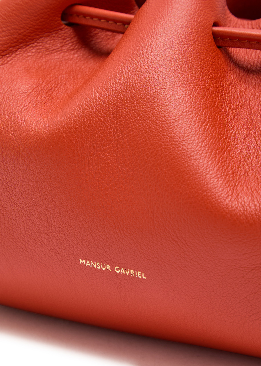  Mansur Gavriel Drawstring Leather Pouch - Red - One Size 