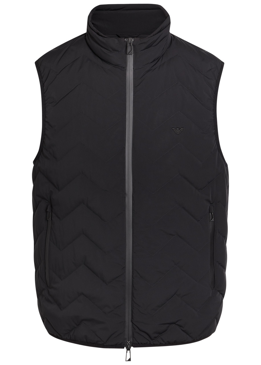 Emporio Armani Water-repellent Padded Stretch-nylon Gilet - Black - 50 (UK40 / L)
