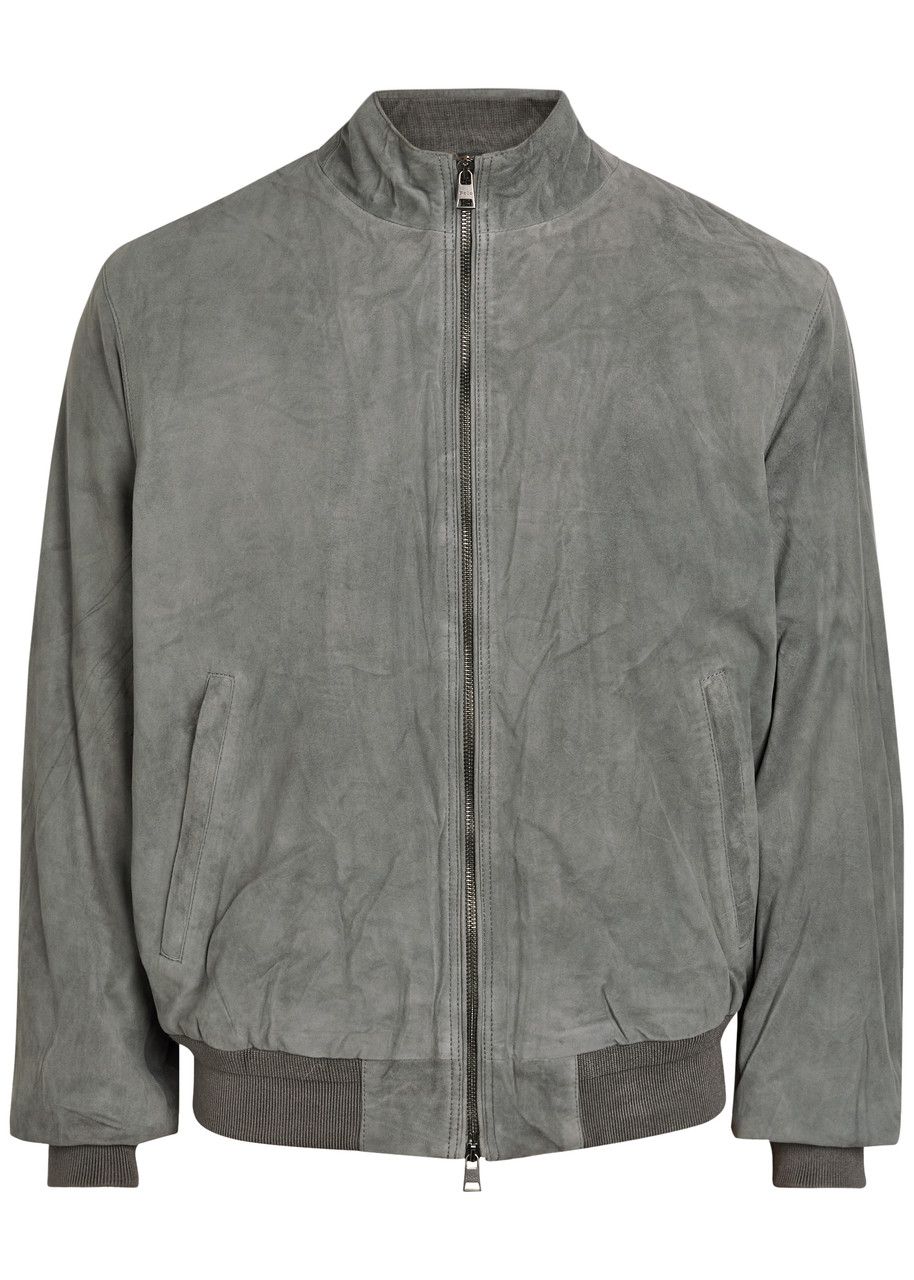 Polo Ralph Lauren Suede Bomber Jacket - Dark Grey - S
