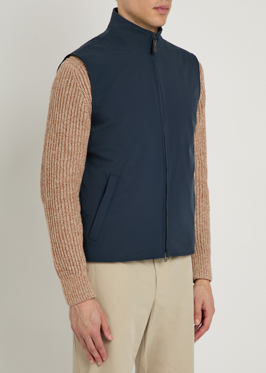  Tods High-neck Stretch-shell Gilet - Blue - S 