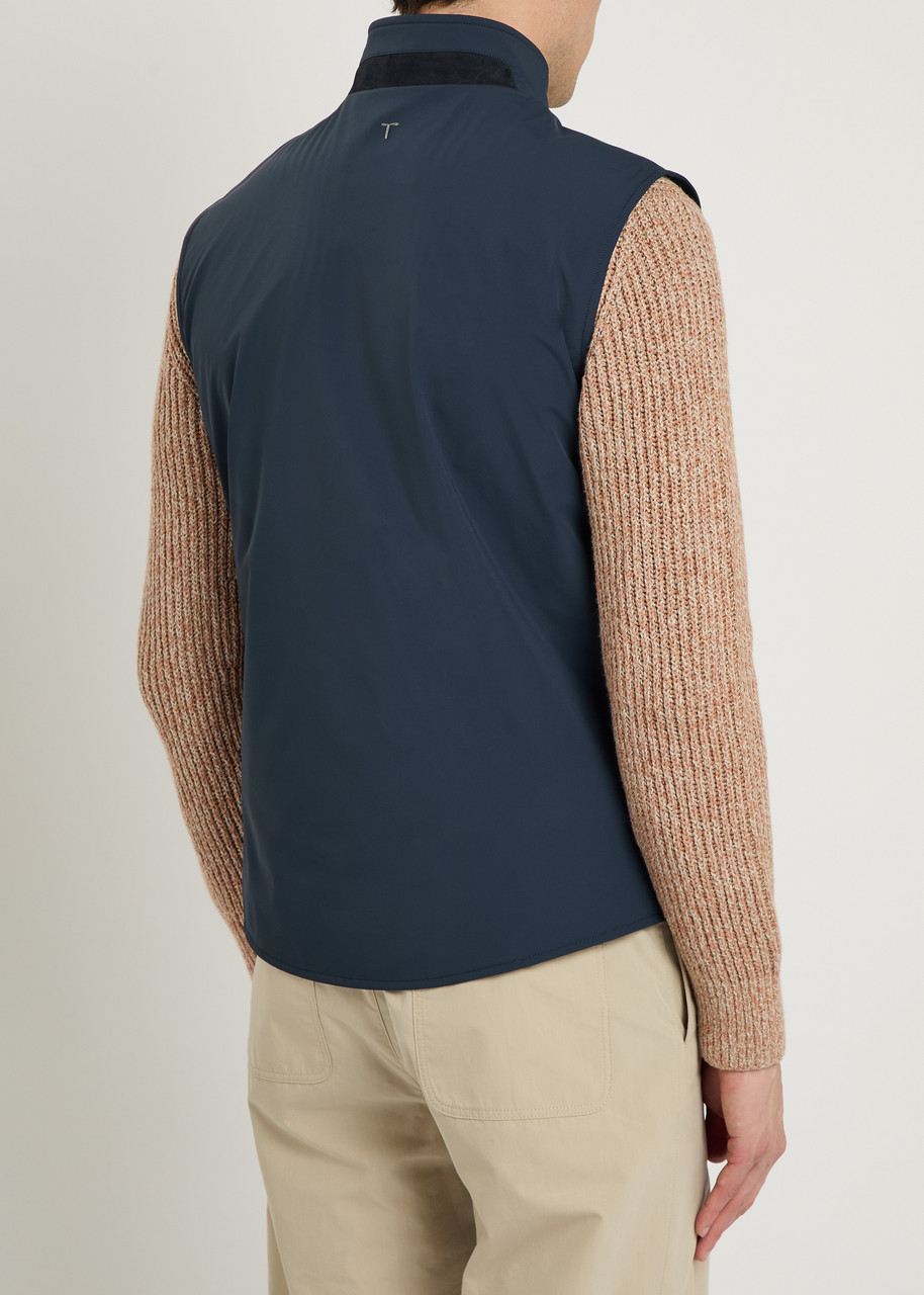  Tods High-neck Stretch-shell Gilet - Blue - S 