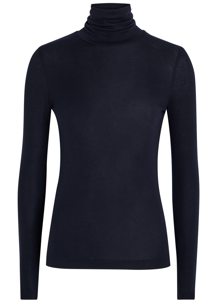 Agolde Pascale Turtleneck Stretch-lyocell top - Navy - XS (UK6 / XS)