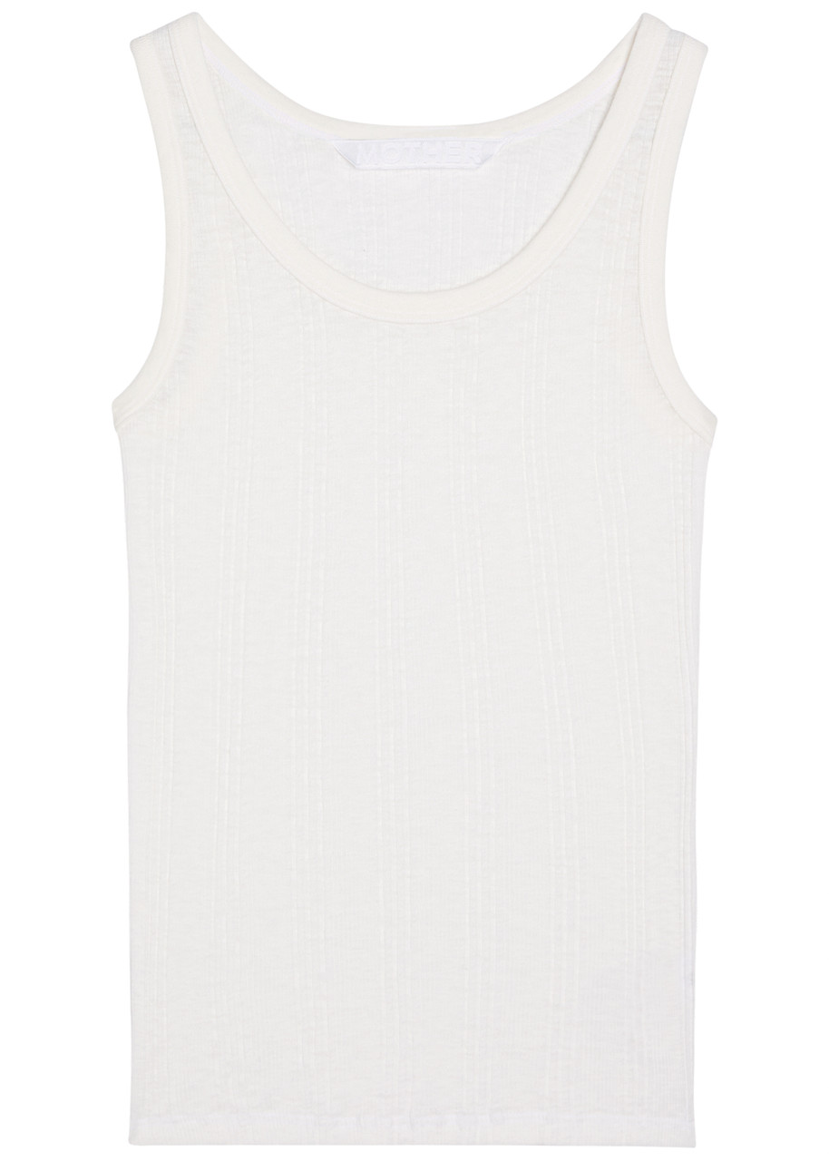 Mother The Runner Up Ribbed Cotton Tank - White - XS (UK6 / XS)