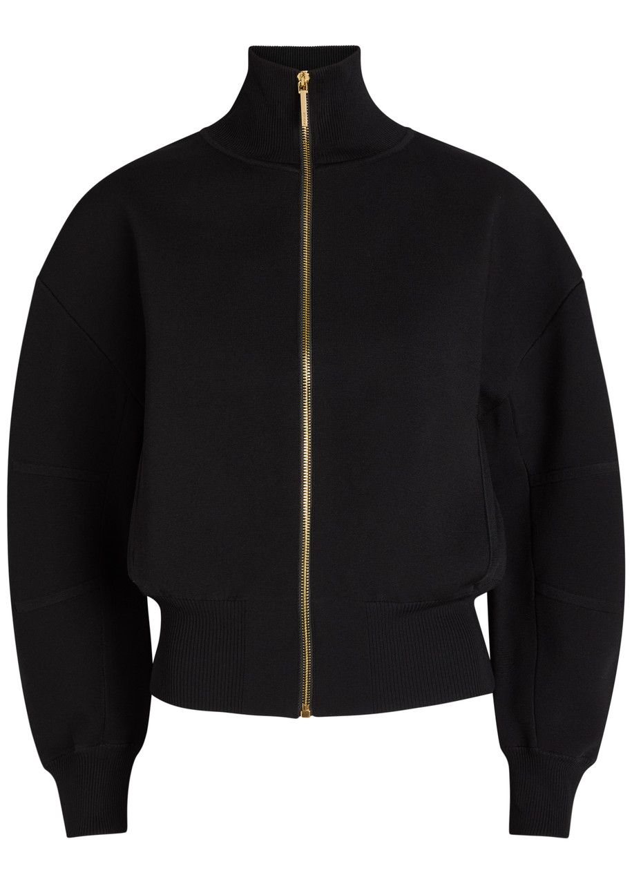 Joseph Sable Milano-knit Bomber Jacket In Black