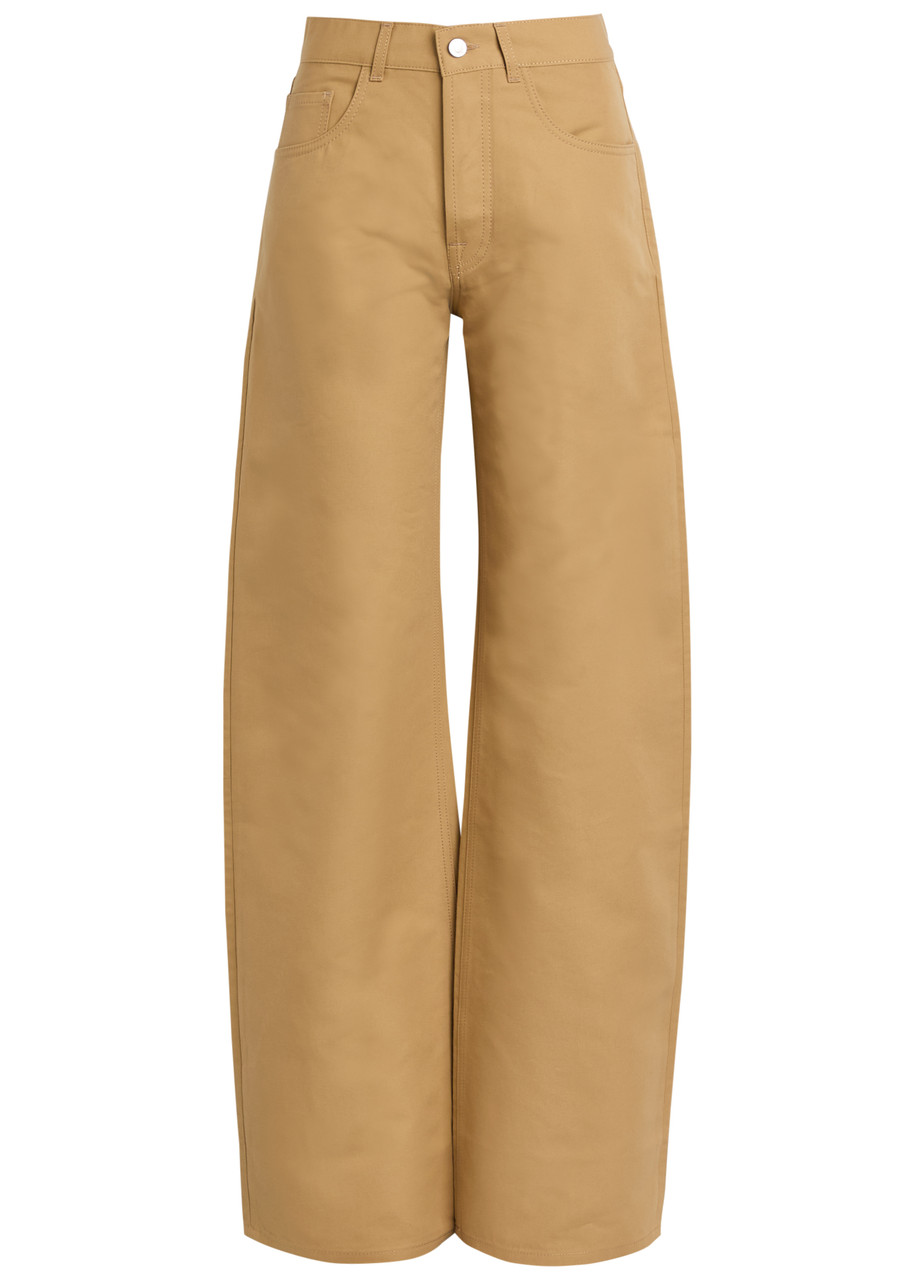 Armarium Luke Wide-leg Cotton Trousers - Camel - 42 (UK10 / S)