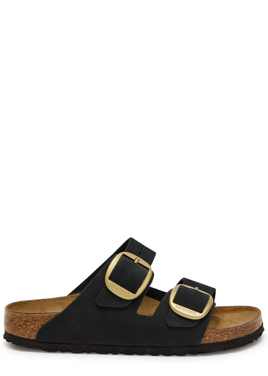 Birkenstock Arizona Leather Sliders - Black - 37 (IT37/ UK4)
