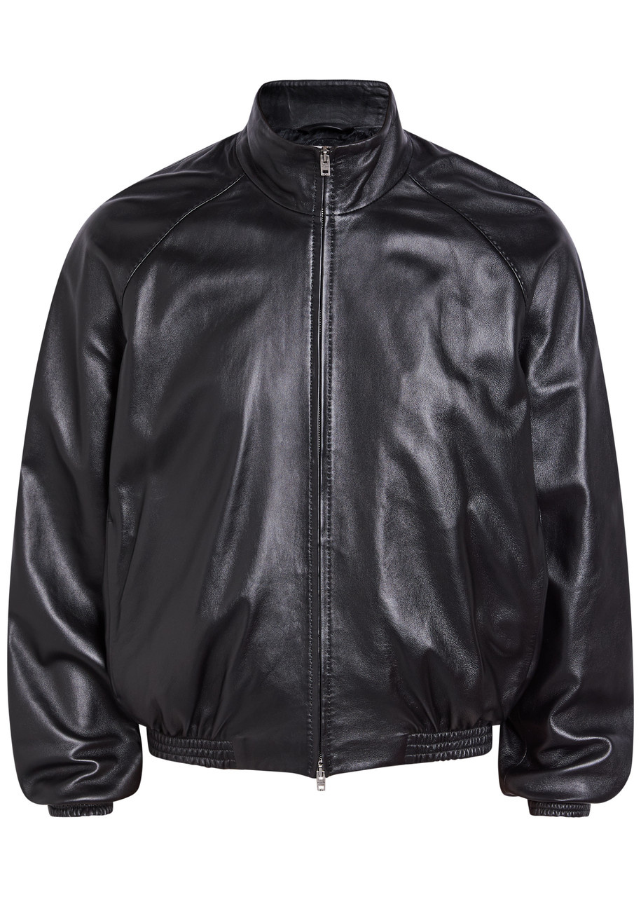 Acne Studios Leather Bomber Jacket - Black - 48 (IT48 / M)