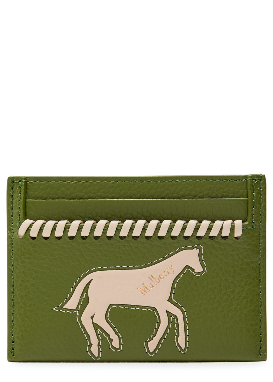 Mulberry Appliquéd Grained Leather Card Holder - Green - One Size