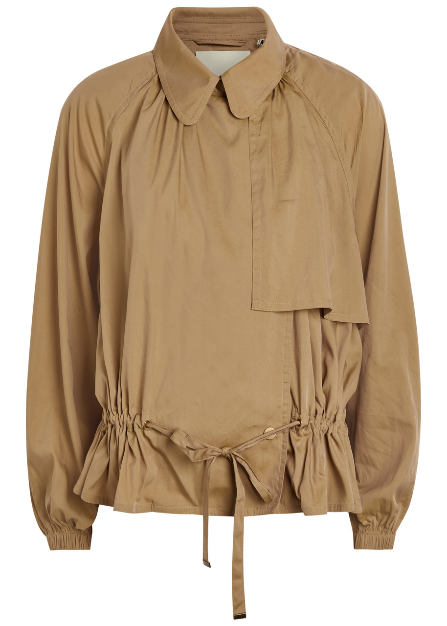 Isabel Marant Gwenola Drawstring Woven Trench Jacket - Khaki - 38 (UK10 / S)
