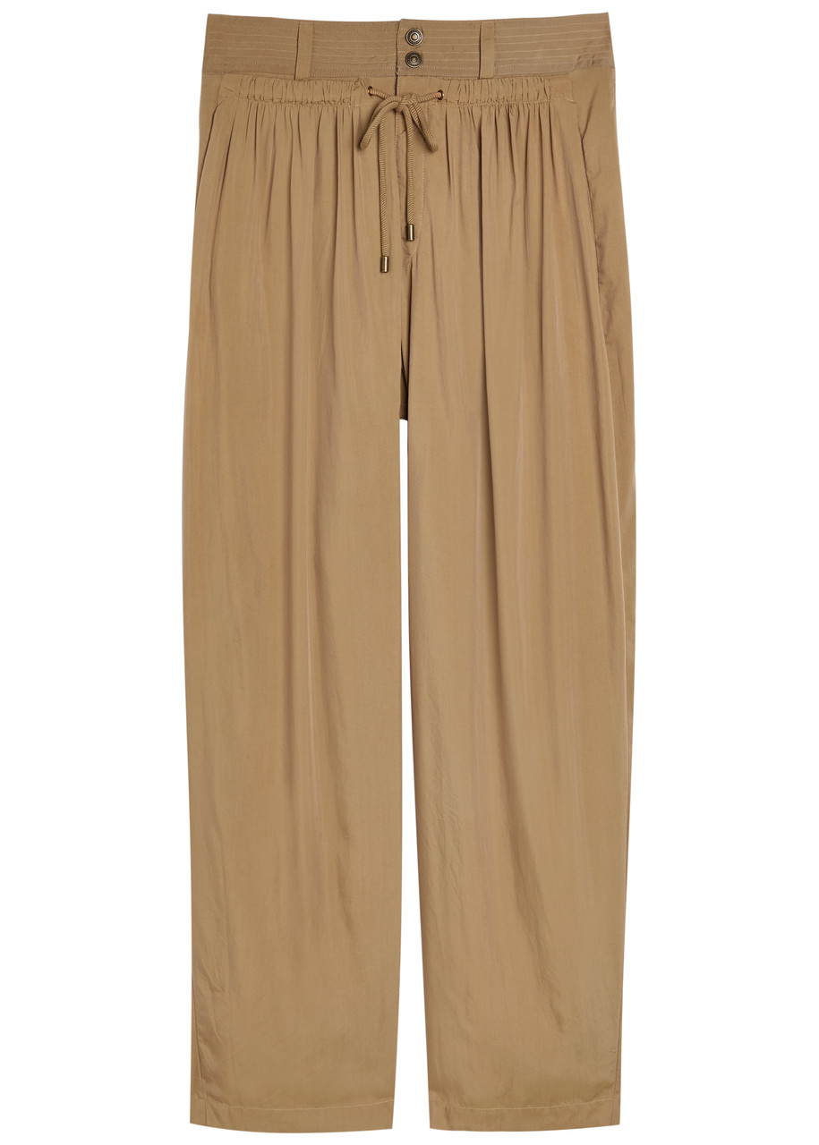 Isabel Marant Inaya Drawstring Woven Trousers - Khaki - 40 (UK12 / M)