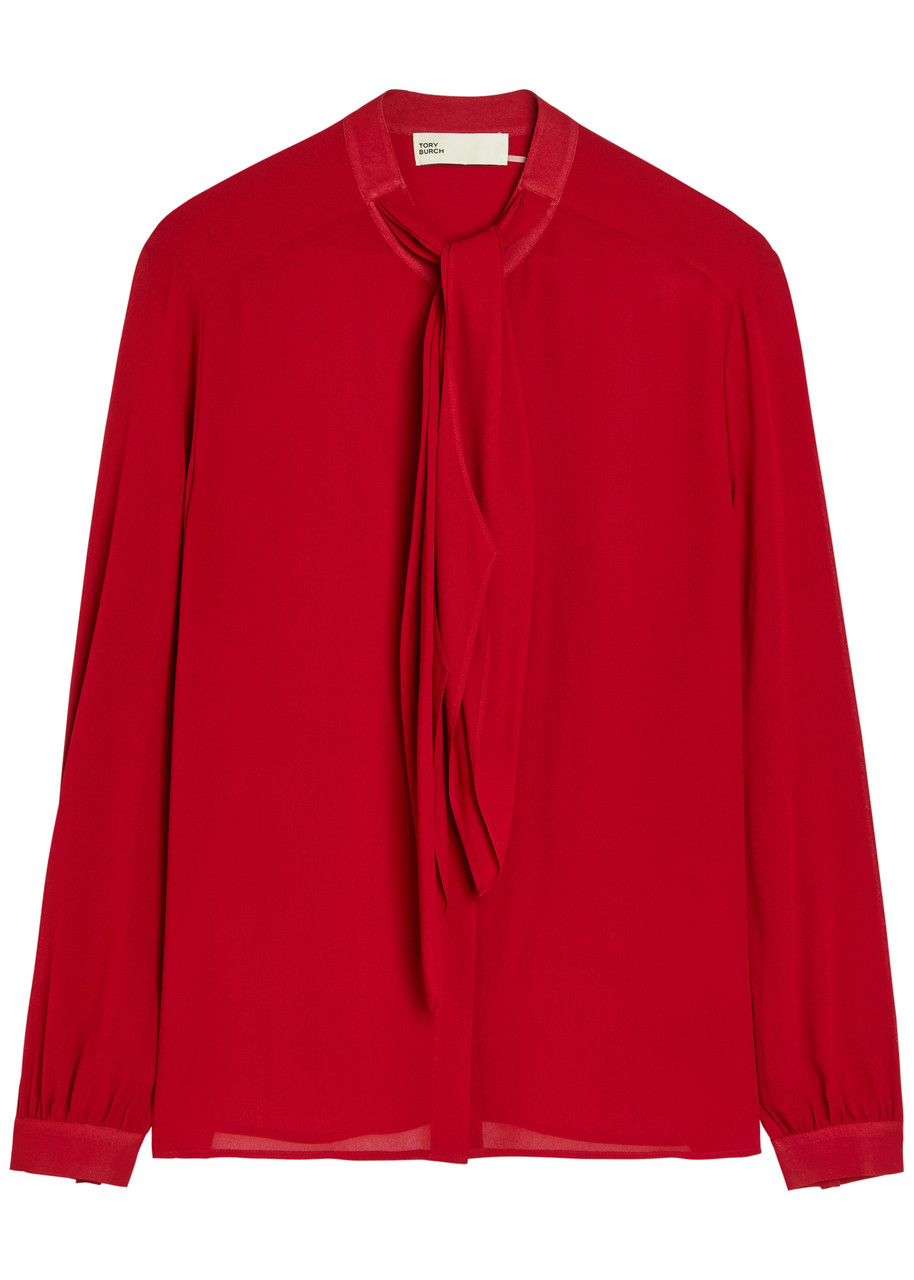 Tory Burch Scarf-effect Georgette Blouse - Red - 4 (UK8 / S)