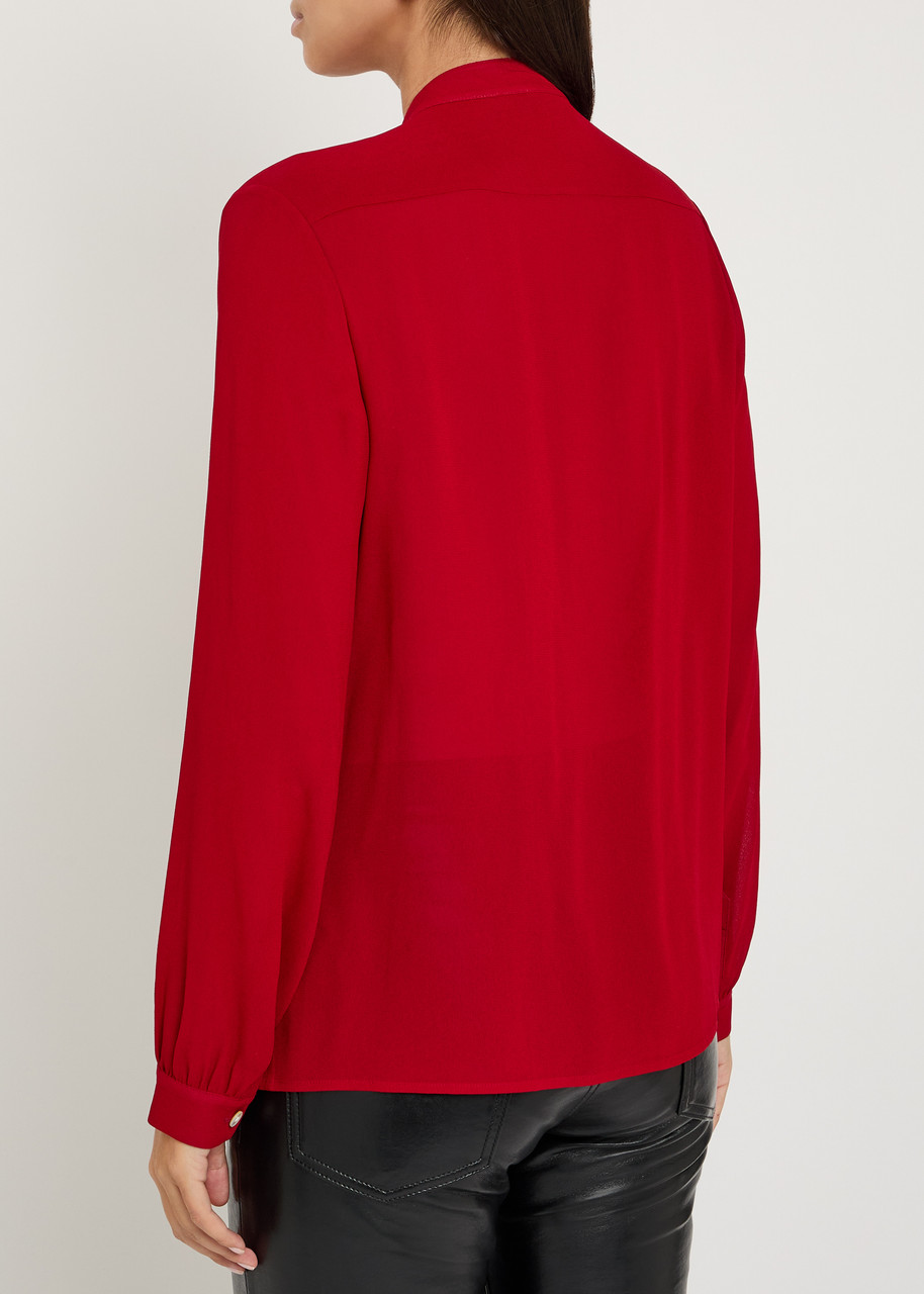  Tory Burch Scarf-effect Georgette Blouse - Red - 8 (uk12 / M) 