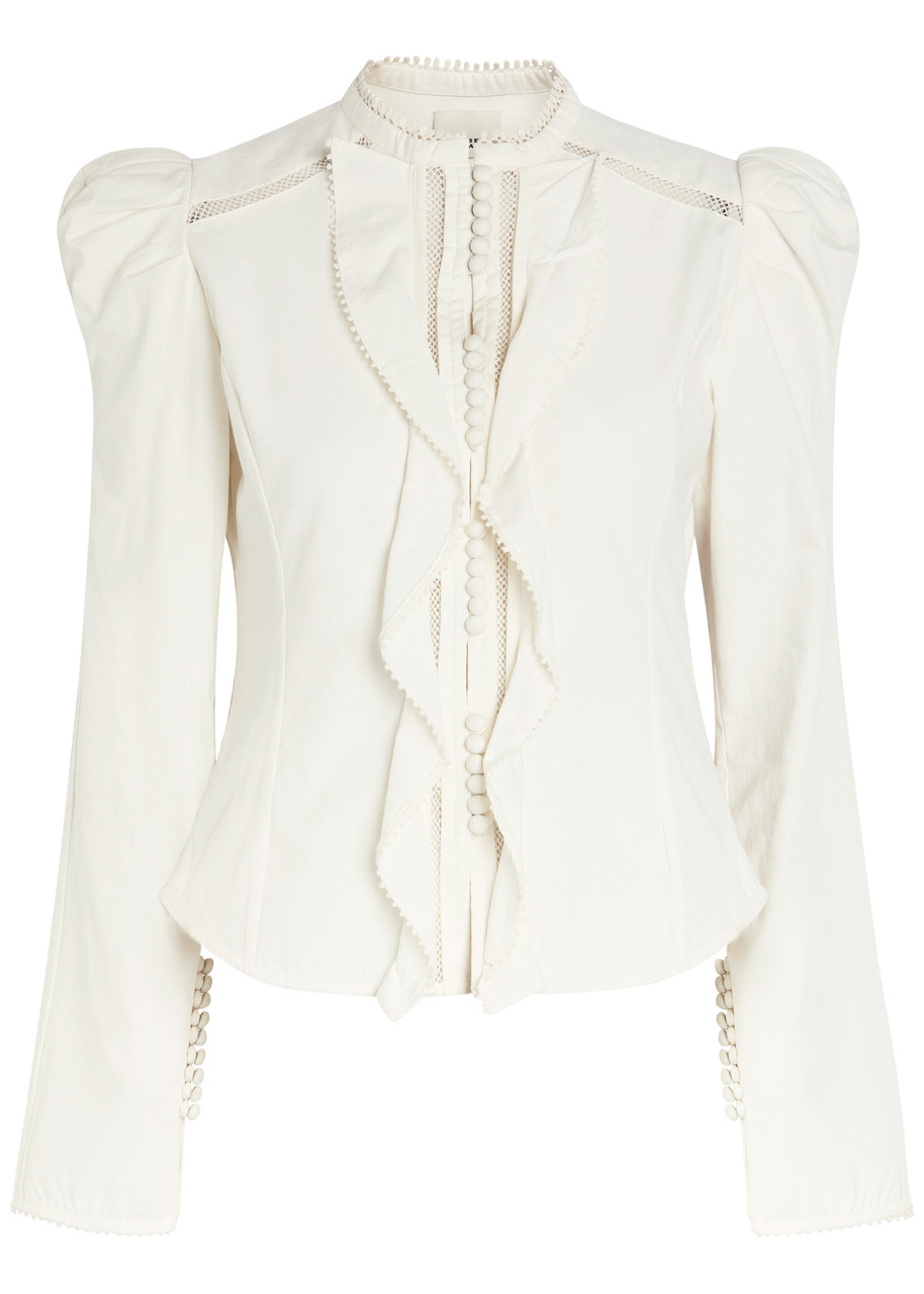 Isabel Marant Calina Picot Lace Cotton Blouse - White - 40 (UK12 / M)