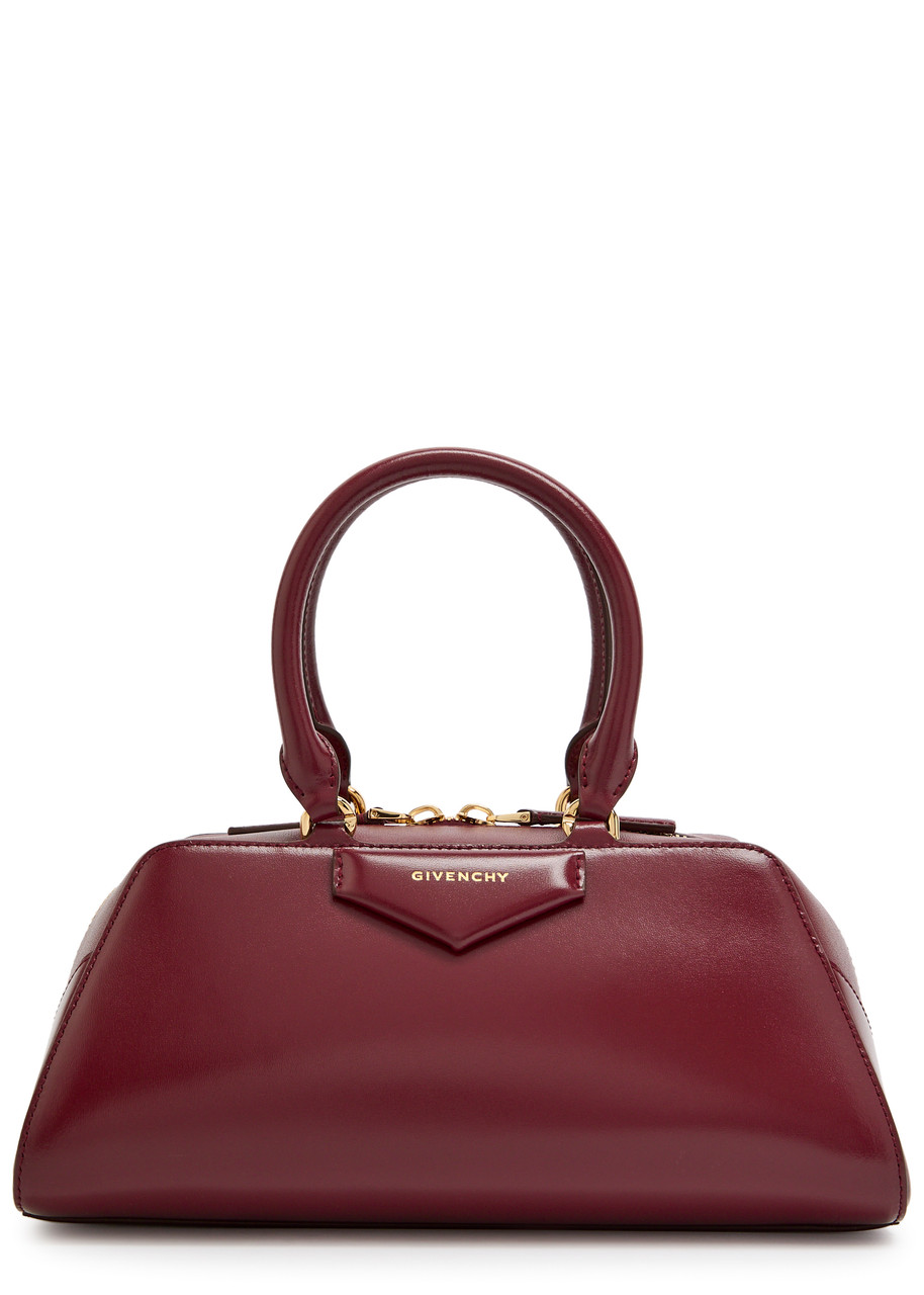 Givenchy Antigona East-west Small Leather top Handle bag - Burgundy - One Size