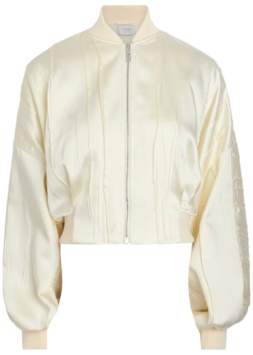 SPORTMAX Pintuck satin bomber jacket | Harvey Nichols